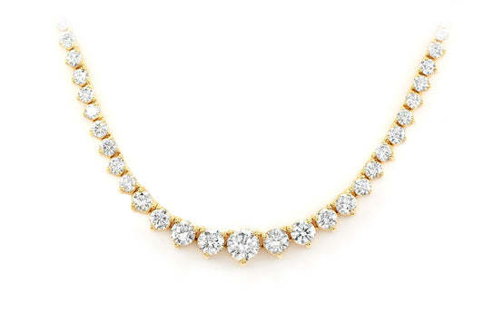 GRADUATED DIAMOND RIVIERA NECKLACE 14K SOLID GOLD 3.00CTW