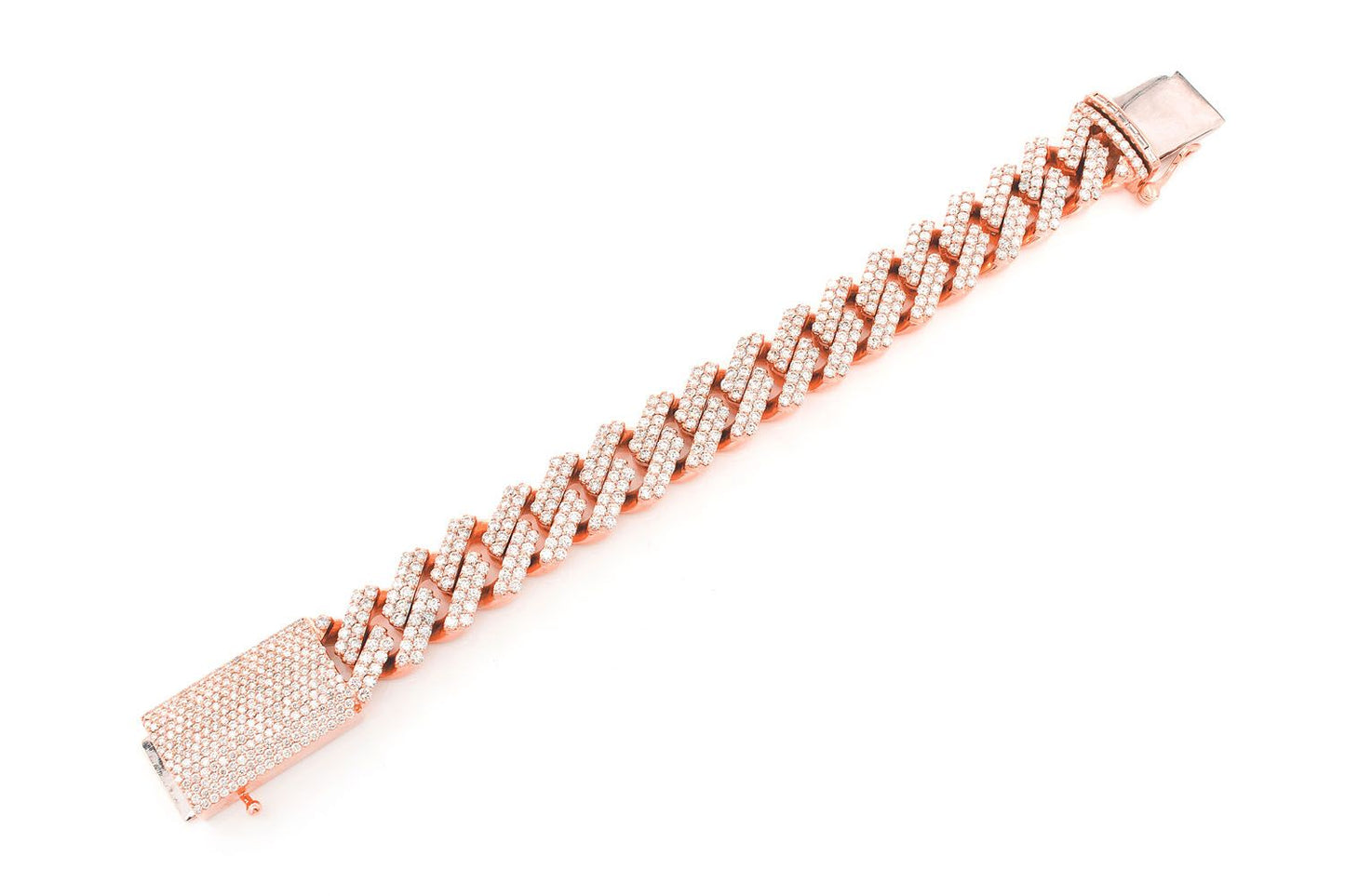 13MM RAISED DIAMOND  CUBAN LINK BRACELET 14K SOLID GOLD 11.50CTW