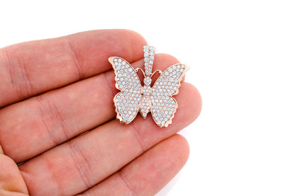 PANDANT CU DIAMANT FLUTURE, AUR MASIV DE 14K, 2.25 CT