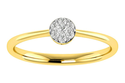 INEL ROTUND CU DIAMANTE, AUR MASIV DE 14K, 0.10CTW