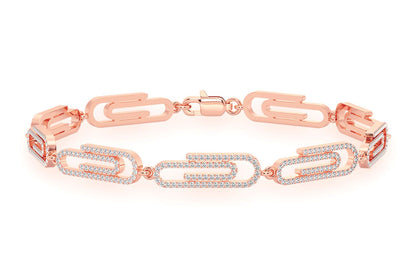 PAPER CLIP ETERNITY DIAMOND BRACELET 14K SOLID GOLD 1.85CTW