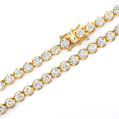 16PT CROWN SET DIAMOND TENNIS NECKLACE 14K SOLID GOLD 17.00CTW