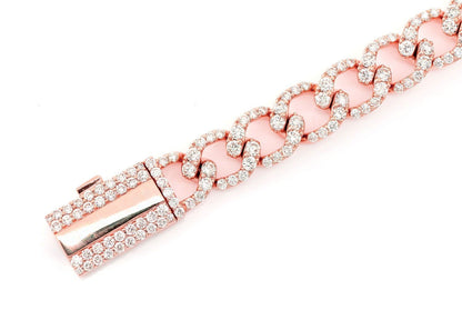 8MM ELONGATED MIAMI CUBAN DIAMOND BRACELET 14K SOLID GOLD 6.25CTW