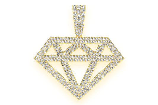 DIAMOND SILHOUETTE DIAMOND PENDANT 14K SOLID GOLD 2.50CTW