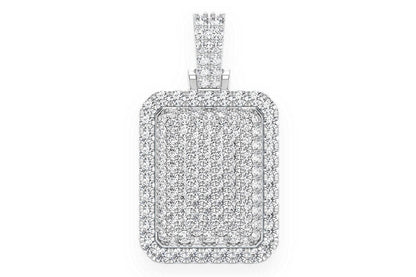 Pandantiv pernă cu diamant dublu, aur masiv de 14K, 3.00 ct