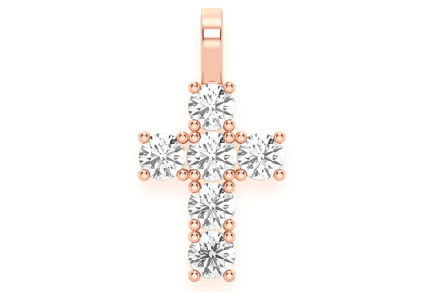 EXTRA LARGE ROCKS CROSS DIAMOND PENDANT 14K SOLID GOLD 1.50CTW