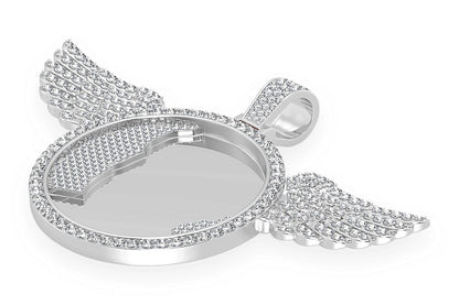 PANDANTIV CU DIAMANT CU IMAGINE ARIPI, AUR MASIV DE 14K, 10.50CTW