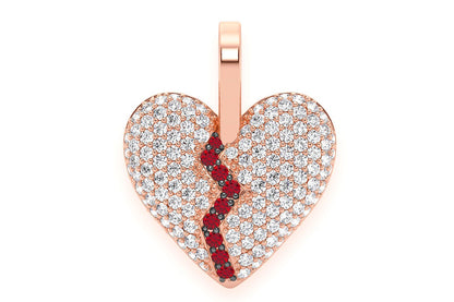 Pandantiv cu diamant „Heartbreaker Broken Heart” din aur masiv de 14K, 0,50 ct