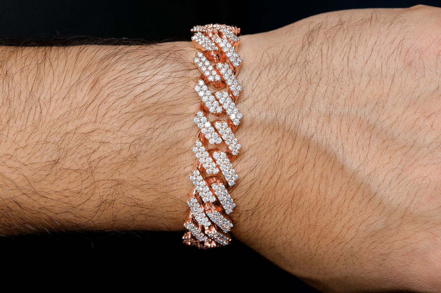 18MM RAISED CUBAN LINK BRACELET 14K   21.50CTW