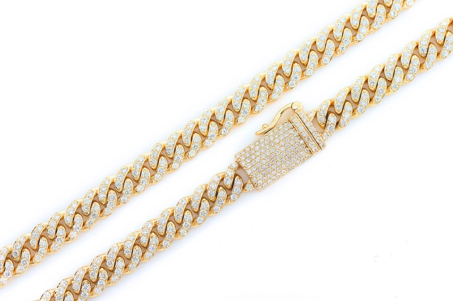 6MM MIAMI CUBAN DIAMOND NECKLACE 14K SOLID GOLD 9.50CTW