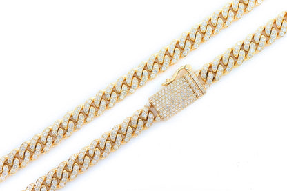 6MM MIAMI CUBAN DIAMOND NECKLACE 14K SOLID GOLD 9.50CTW