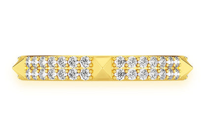 TWO ROW SPIKE DIAMOND RING 14K SOLID GOLD 0.50CTW