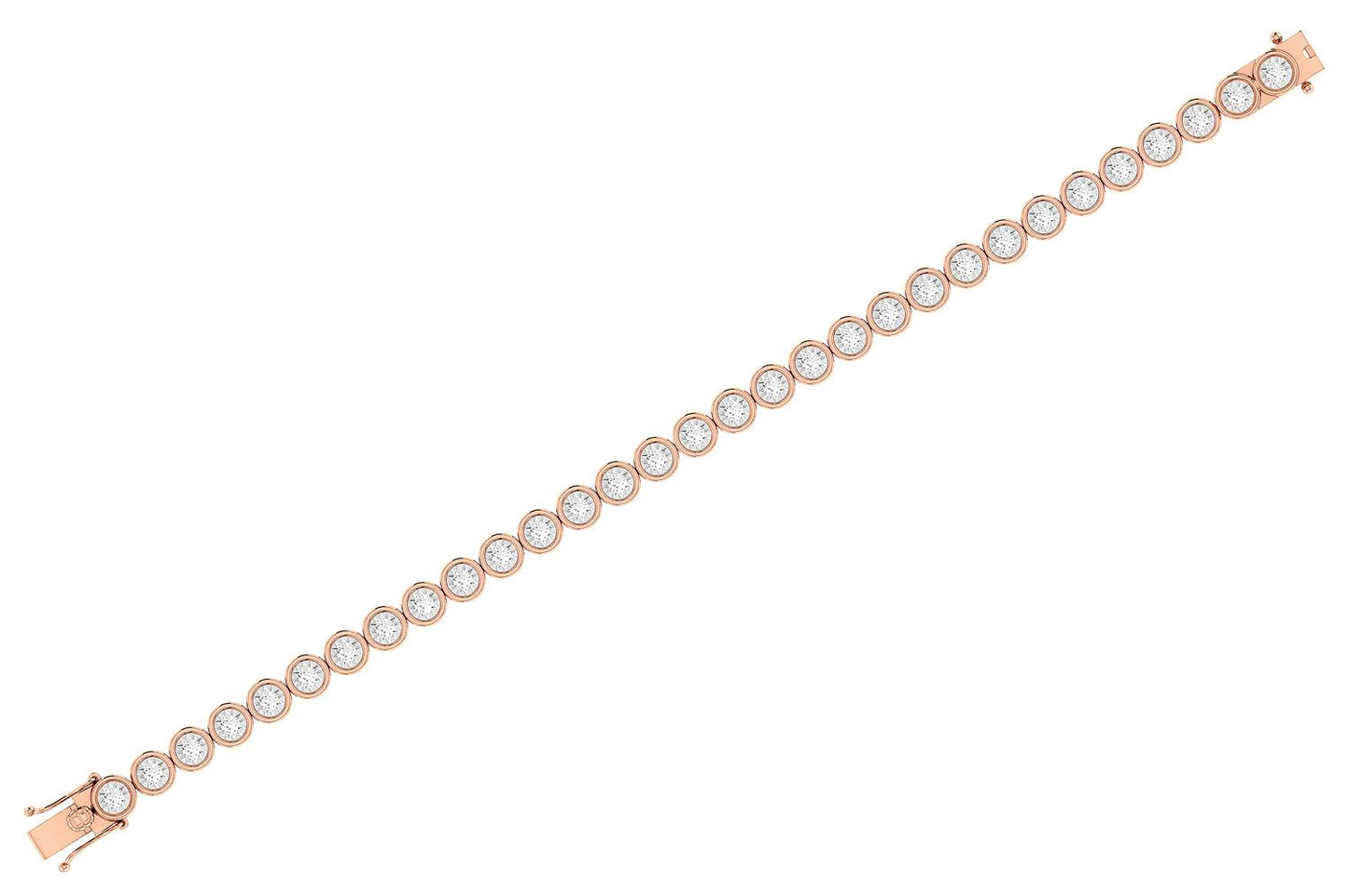 BEZEL SET MIRACLE DIAMOND TENNIS BRACELET 14K SOLID GOLD 3.00CTW
