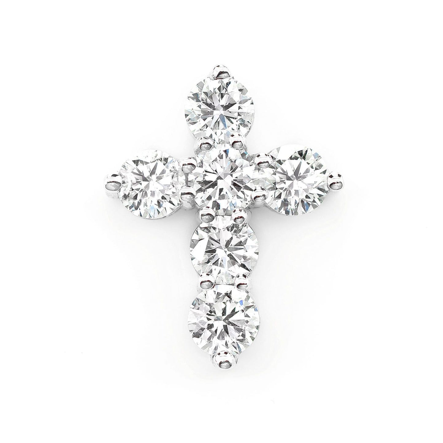 25PT HIDDEN BAIL CROSS PENDANT 14K SOLID GOLD 1.45CTW