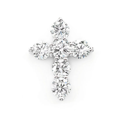 25PT HIDDEN BAIL CROSS PENDANT 14K SOLID GOLD 1.45CTW
