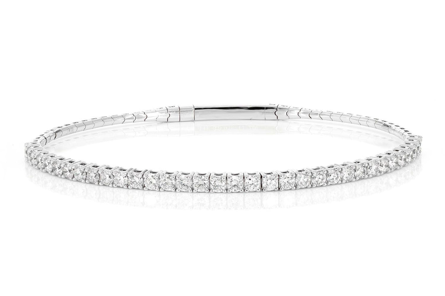 BRĂȚARĂ TENIS FLEXIBILĂ CU 5 PIELE, SET DIAMANTE, 2.00 CT, AUR MASIV DE 14K