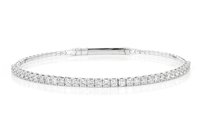 BRĂȚARĂ TENIS FLEXIBILĂ CU 5 PIELE, SET DIAMANTE, 2.00 CT, AUR MASIV DE 14K