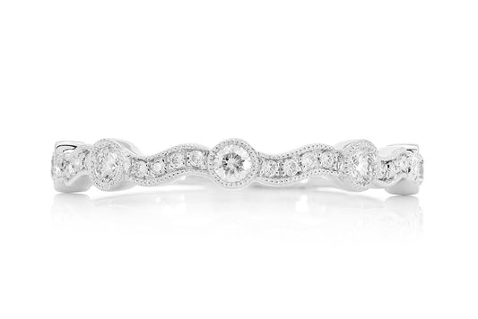 STACKABLE DIAMOND BAND 14K SOLID GOLD 0.15CTW