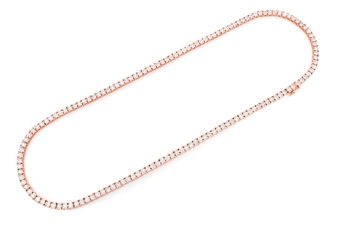 6PT MIRACLE SET DIAMOND TENNIS NECKLACE 14K SOLID GOLD 8.95CTW