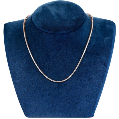 DIAMOND TENNIS NECKLACE SOLID GOLD 2.85CTW