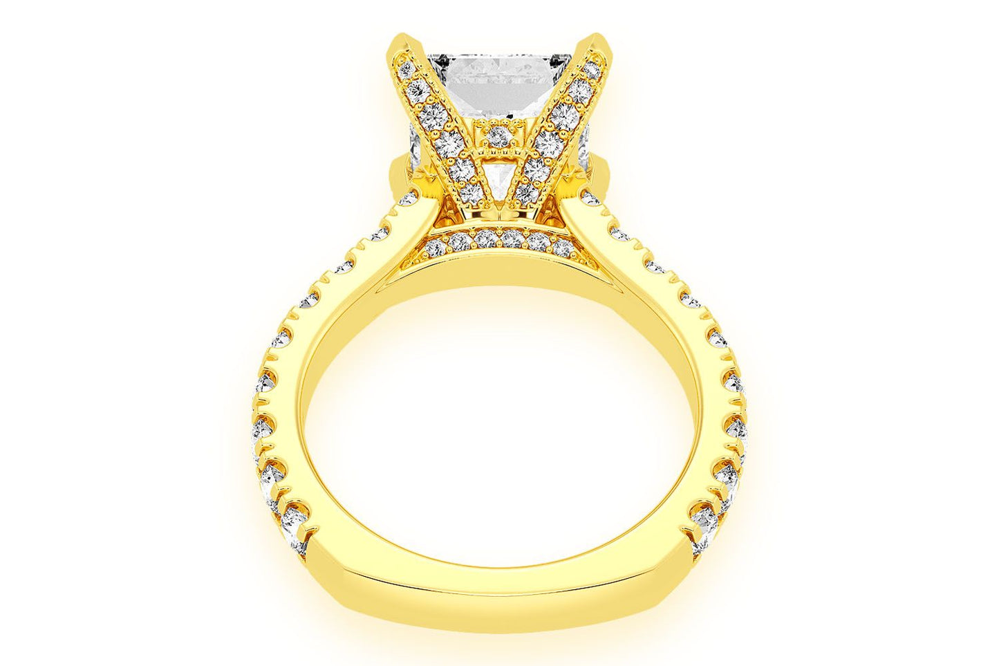 THINN - 3.00CT PRINCESS CUT - DIAMOND ENGAGEMENT RING