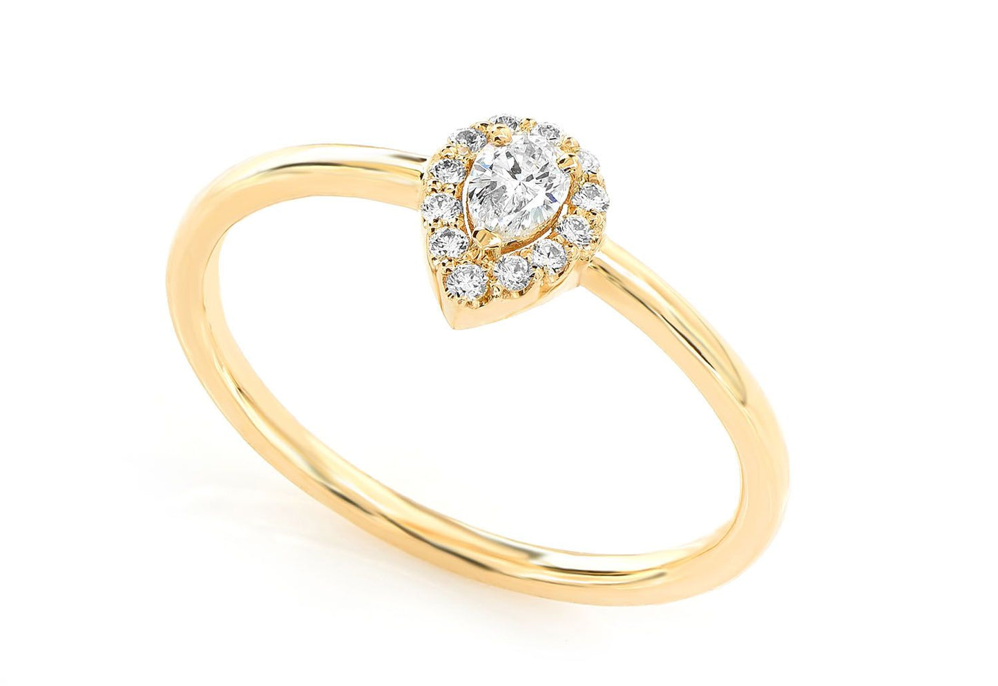 0.25CTW PEAR HALO SCALLOP - DIAMOND ENGAGEMENT RING