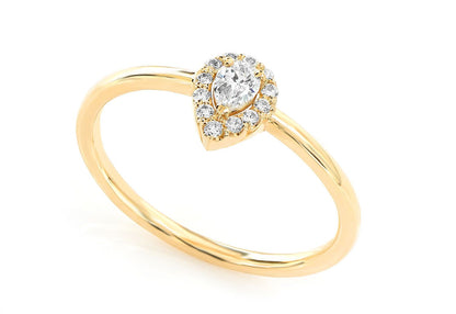 0.25CTW PEAR HALO SCALLOP - DIAMOND ENGAGEMENT RING