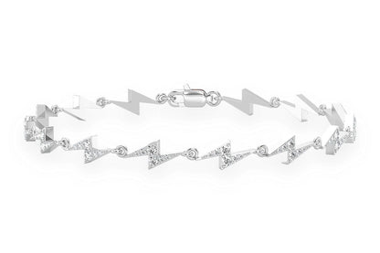 LIGHTNING BOLT ETERNITY DIAMOND BRACELET 14K SOLID GOLD 1.25CTW