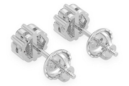 0.25CTW FLOWER STUD DIAMOND EARRINGS 14K SOLID GOLD