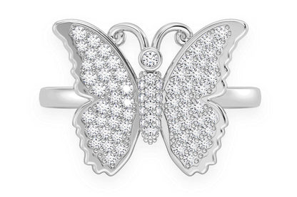 INEL CU DIAMANT FLUTURE, AUR MASIV DE 14K, 0.40CT