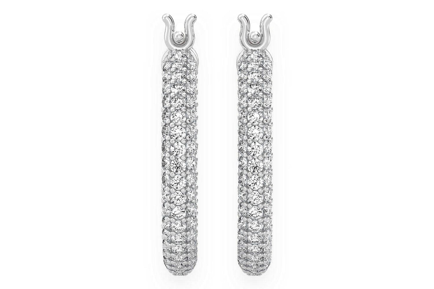 BUBBLY ETERNITY HOOP DIAMOND EARRINGS 14K SOLID GOLD 4.00CTW