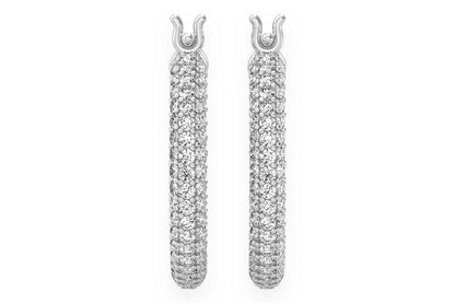 BUBBLY ETERNITY HOOP DIAMOND EARRINGS 14K SOLID GOLD 4.00CTW