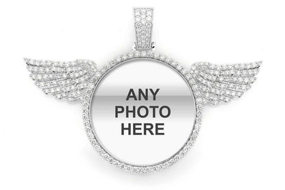 WINGED PICTURE DIAMOND PENDANT 14K SOLID GOLD 3.00CTW