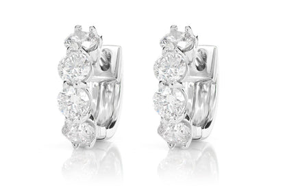 20PT DIAMOND HOOP EARRINGS 14K SOLID GOLD 1.60CTW