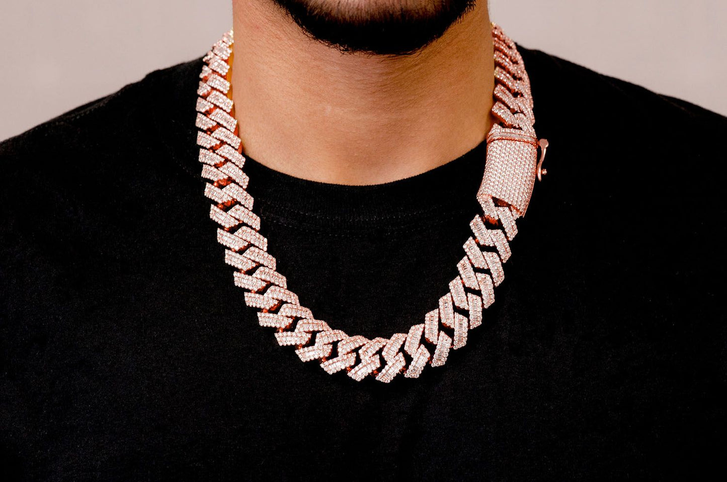 20MM BAGUETTE MIAMI CUBAN DIAMOND NECKLACE 14K SOLID GOLD 59.50CTW