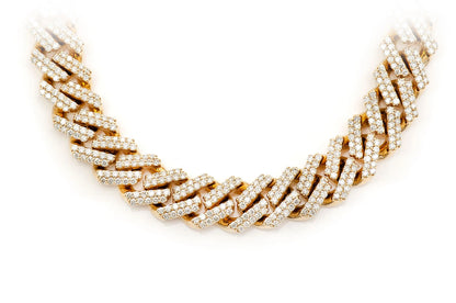 11MM RAISED MIAMI CUBAN DIAMOND NECKLACE 14K SOLID GOLD 21.25CTW