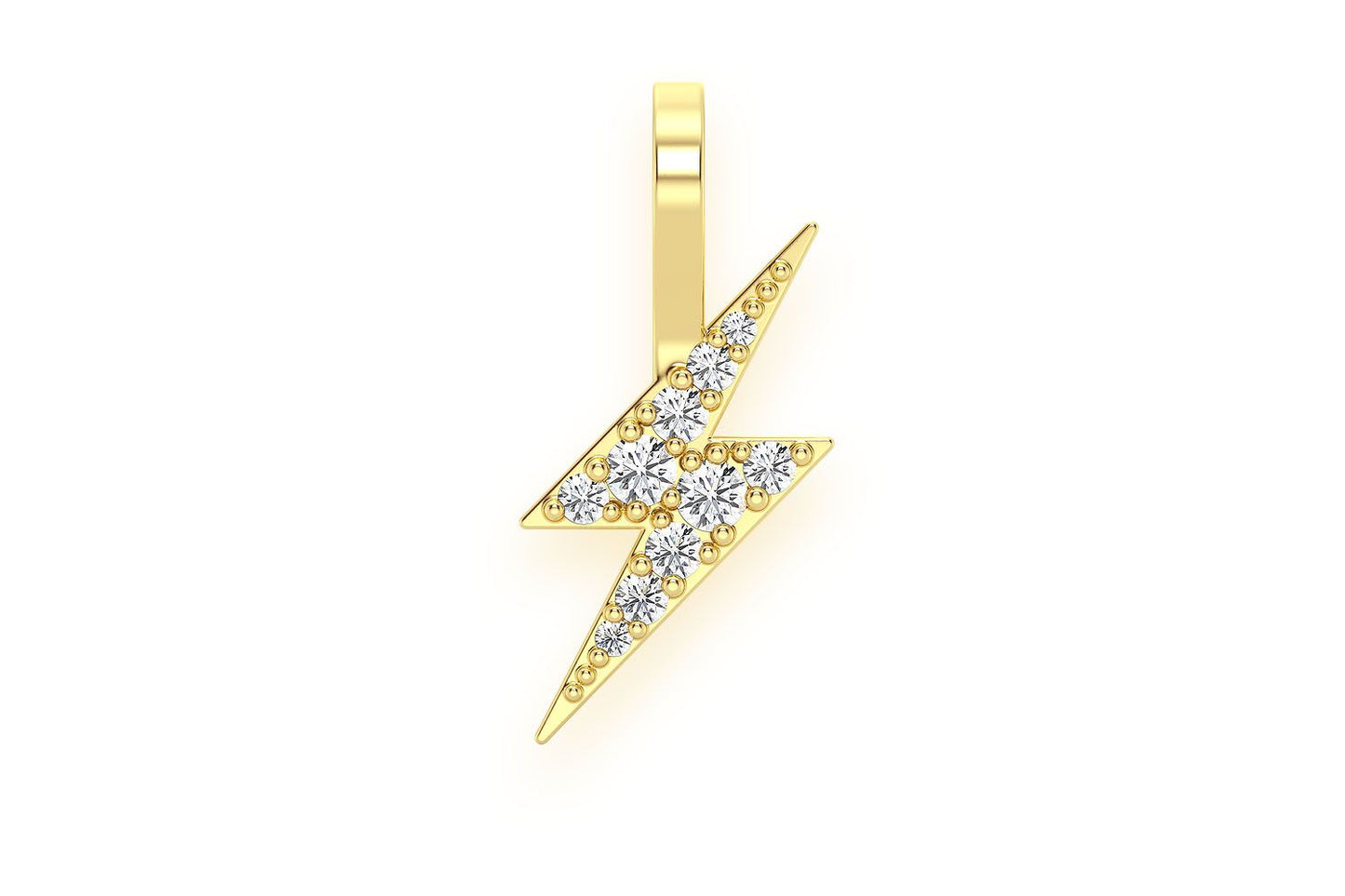 LIGHTNING BOLT DIAMOND PENDANT 14K SOLID GOLD .15CTW