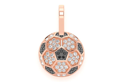 SOCCER BALL FUTBOL DIAMOND PENDANT 14K SOLID GOLD .25CTW