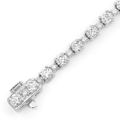 BASKET SET DIAMOND LINK BRACELET 14K SOLID GOLD 2.90CTW