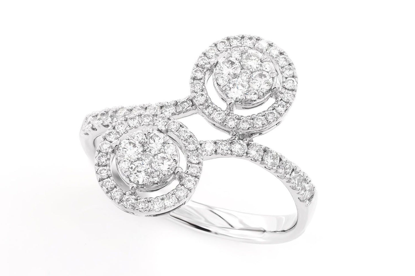 INEL ROTUND CU MOZAIC ȘI DIAMANT BYPASS, AUR MASIV DE 14K, 0.60CT