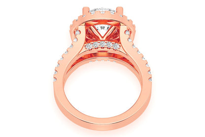 3.00CT ROUND SOLITAIRE - TWO ROW SPLIT - DIAMOND ENGAGEMENT RING