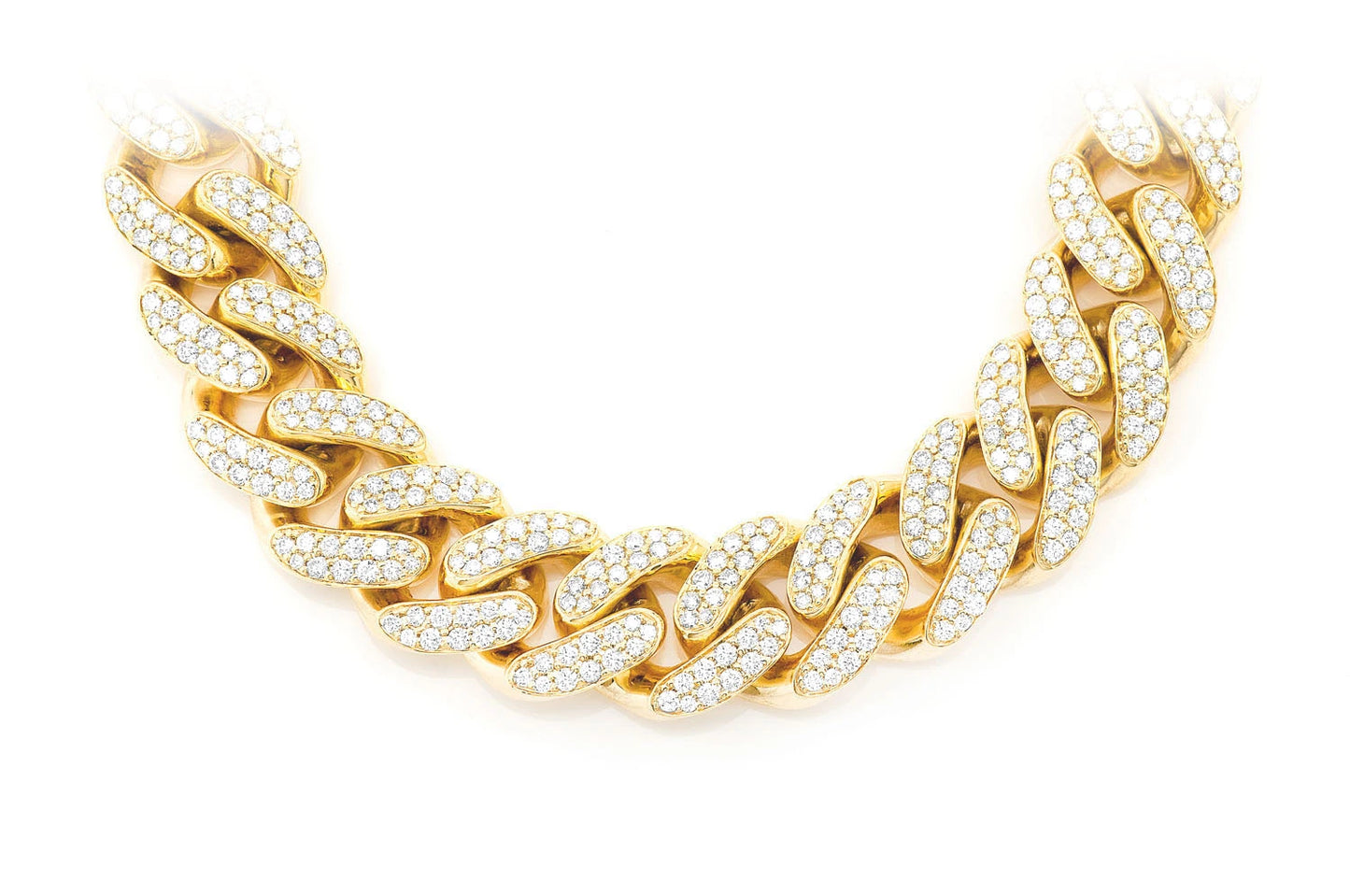18MM MIAMI CUBAN DIAMOND NECKLACE 14K SOLID GOLD 37.00CTW