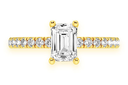 THINN - 0.75CT EMERALD CUT SOLITAIRE - DIAMOND ENGAGEMENT RING