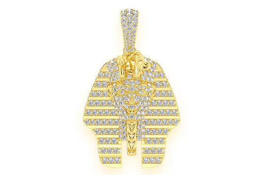 PHARAOH DIAMOND PENDANT 14K SOLID GOLD 1.75CTW