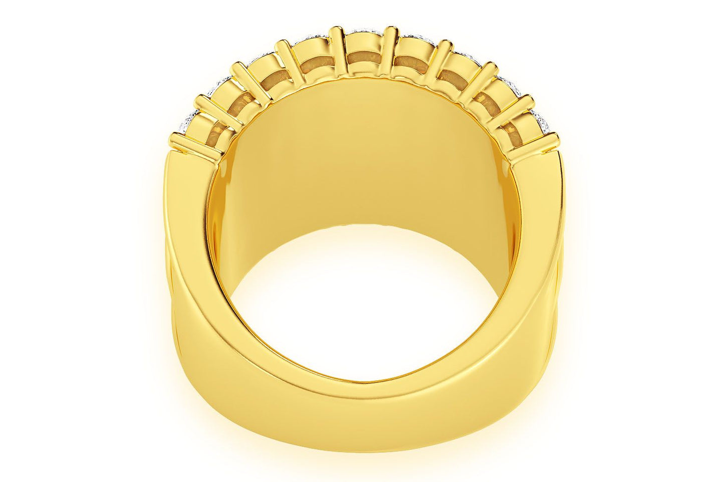 SUPER THREE ROW ROUND & BAGUETTE DIAMOND RING 14K SOLID GOLD 5.25CTW