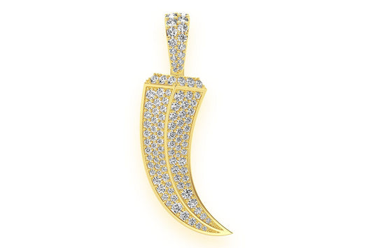 ROMAN CLAW DIAMOND PENDANT 14K SOLID GOLD 1.50CTW