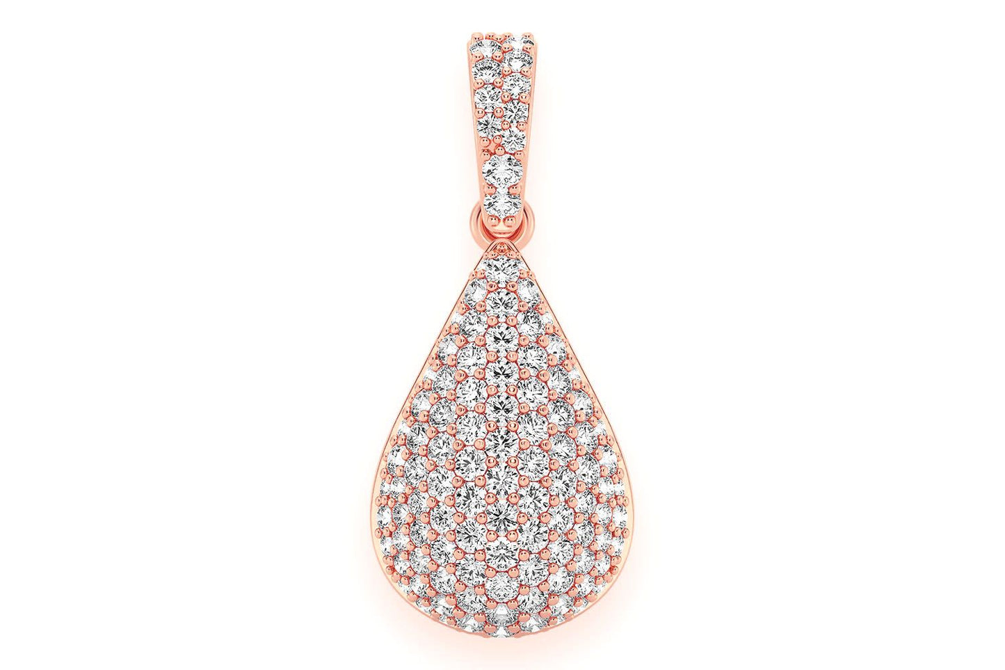 PANDANT CU DIAMANT CU PICĂTURĂ DE APĂ, AUR MASIV DE 14K, 0.60CT