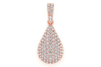 PANDANT CU DIAMANT CU PICĂTURĂ DE APĂ, AUR MASIV DE 14K, 0.60CT