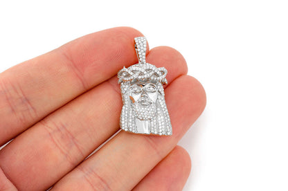 JESUS DIAMOND PENDANT 14K SOLID GOLD 1.50CTW