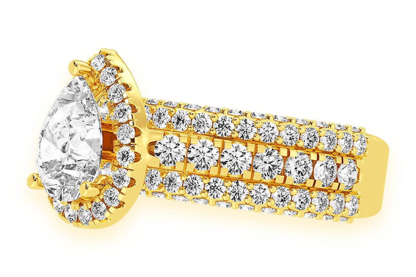 1.50CT PEAR SOLITAIRE - THREE ROW - DIAMOND ENGAGEMENT RING
